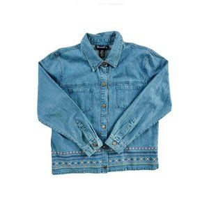 Denim + Co Button Down Lightweight Jean Jacket